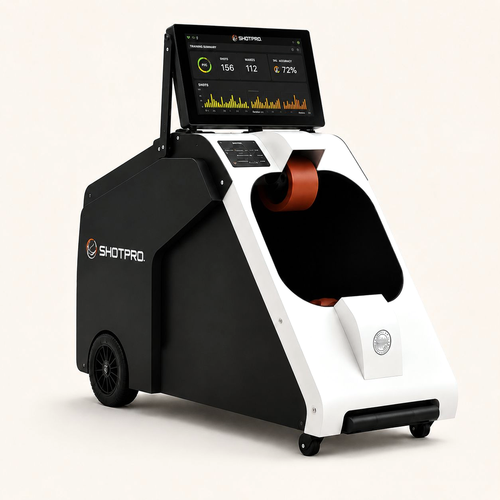 Machine de tir basketball portable Shotpro sur un terrain